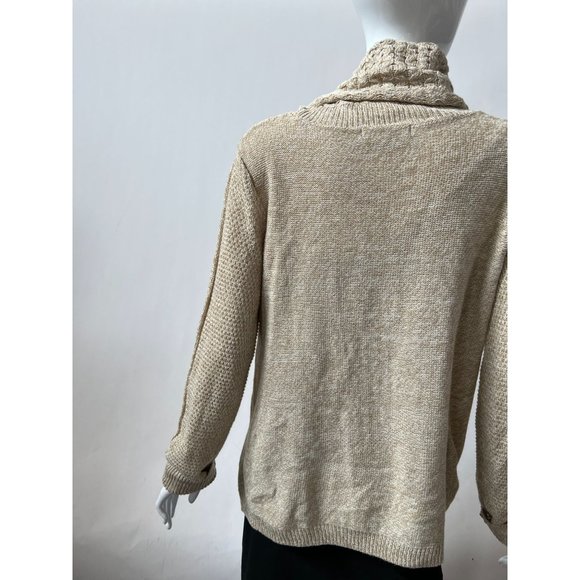 89th and Madison Cowl Neck Sweater Large Beige Heather - Picture 7 of 13